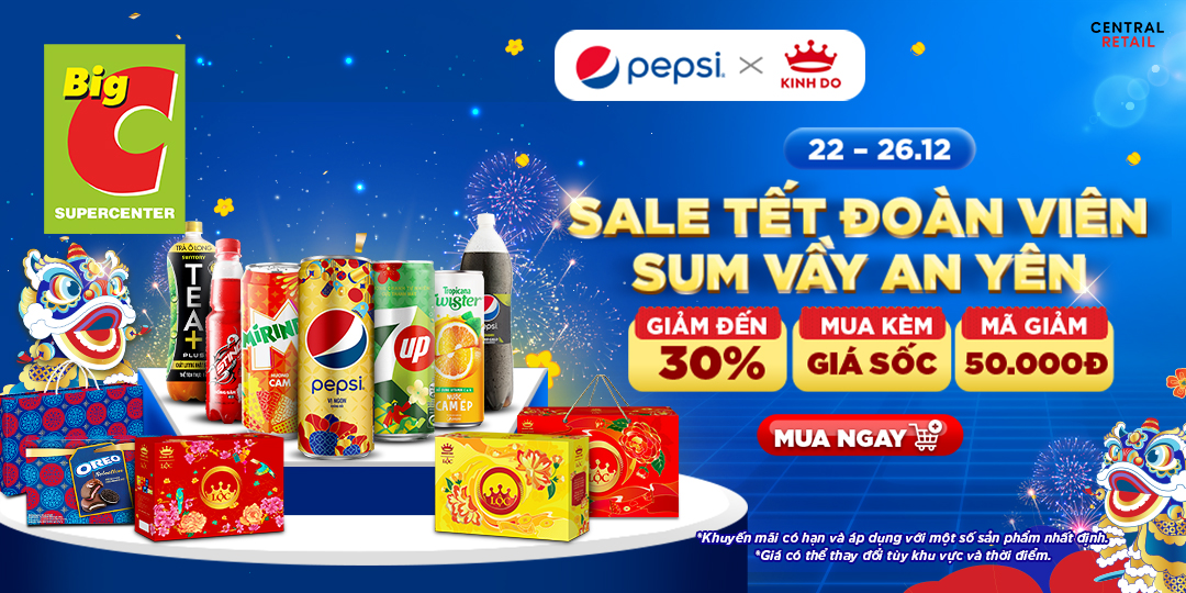 BÁNH NƯỚC ĐẦY NHÀ, SUM VẦY ĐÓN TẾT CÙNG PEPSI X MONDELEZ 