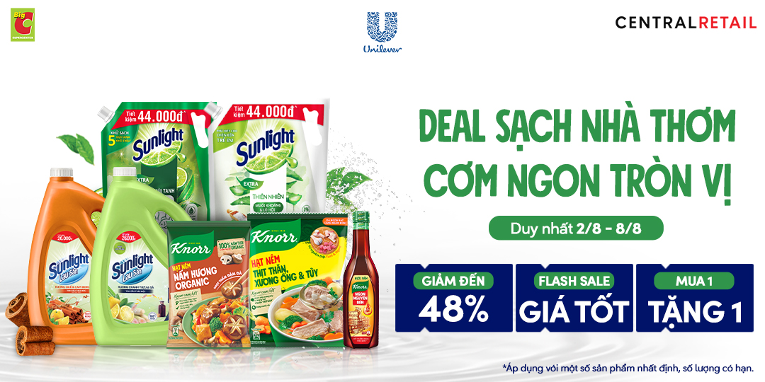 SẠCH THƠM NHÀ CỬA, TIẾT KIỆM MẢI MÊ VỚI DEAL GIẢM ĐẾN 48%