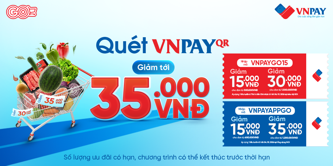 ĐI SIÊU THỊ ONLINE GO! APP: QUÉT VNPAY-QR, RINH DEAL THẢ GA