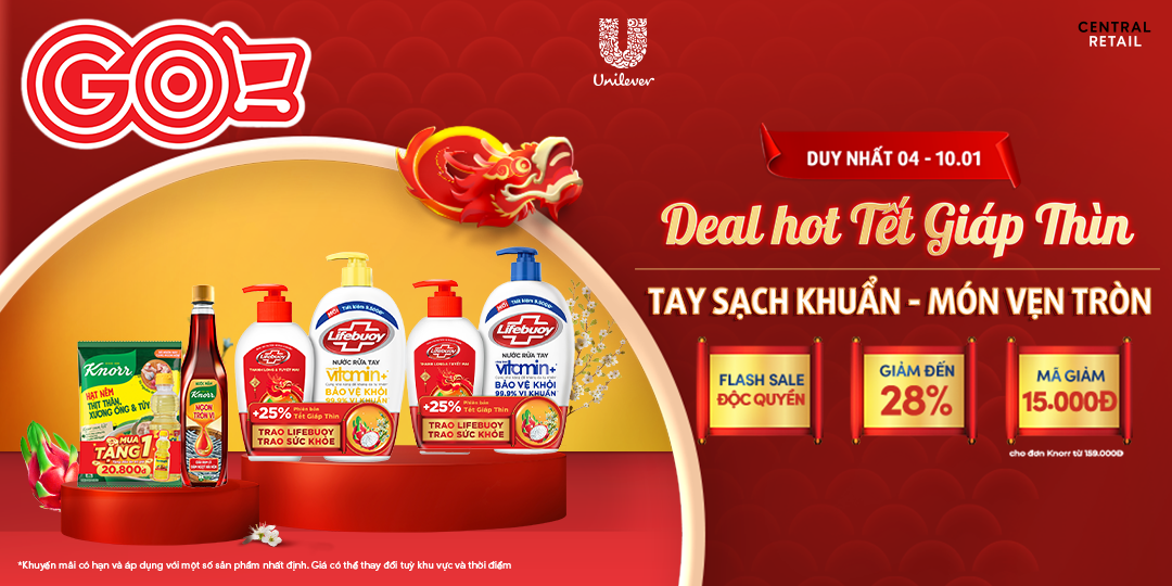 ĐÓN TẾT GIÁP THÌN AN KHANG, RƯỚC DEAL LIFEBUOY, KNORR ĐẦY NHÀ 