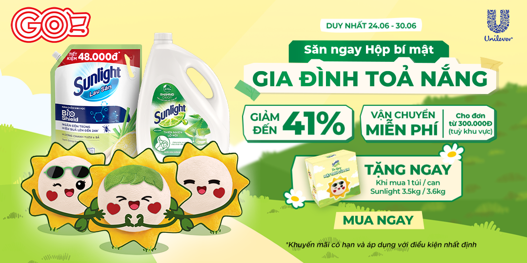 NHÀ SẠCH VÍ ÊM - SUNLIGHT ƯU ĐÃI CỰC MỀM TRÊN GO! APP
