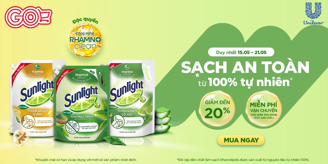 SUNLIGHT GIÚP CHÉN SẠCH AN TOÀN - GO! APP TUNG VÔ VÀN DEAL HOT