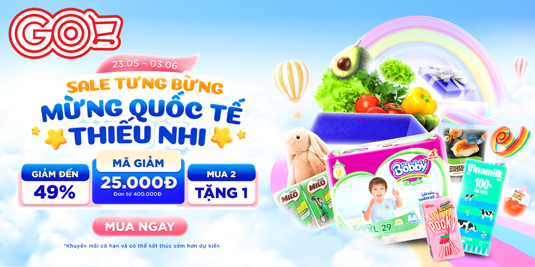 GO! APP MỪNG QUỐC TẾ THIẾU NHI: DEAL CHO MẸ - QUÀ TẶNG BÉ