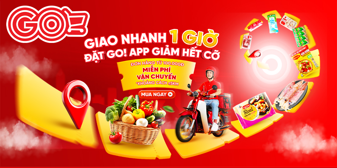 GIAO NHANH 1 GIỜ - ĐẶT GO! APP GIẢM HẾT CỠ