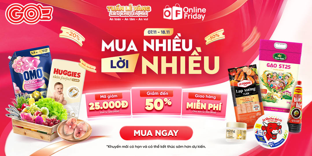 GO! APP SALE TO THÁNG 11: MUA NHIỀU LỜI NHIỀU - RINH NGAY QUÀ XỊN 
