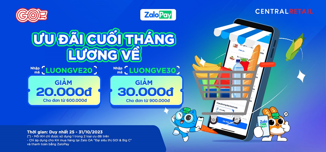 CUỐI THÁNG LƯƠNG VỀ, THANH TOÁN BẰNG ZALOPAY HƯỞNG ƯU ĐÃI LỚN